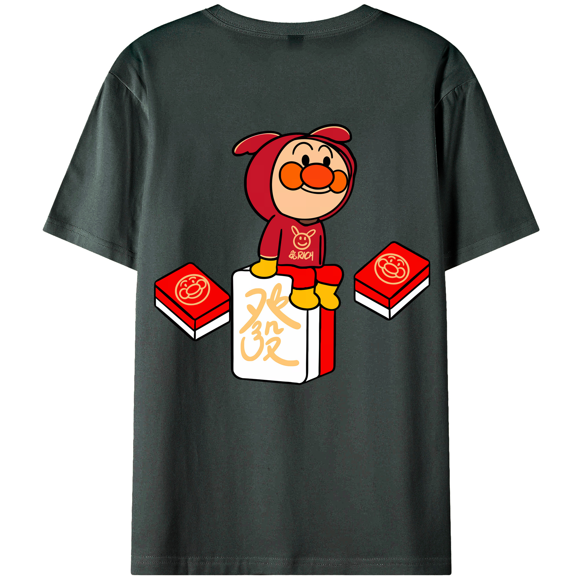 （画像用） アンパンマン Anpanman 綿100％ メンズ半袖Tシャツ（バックプリント） 通気性